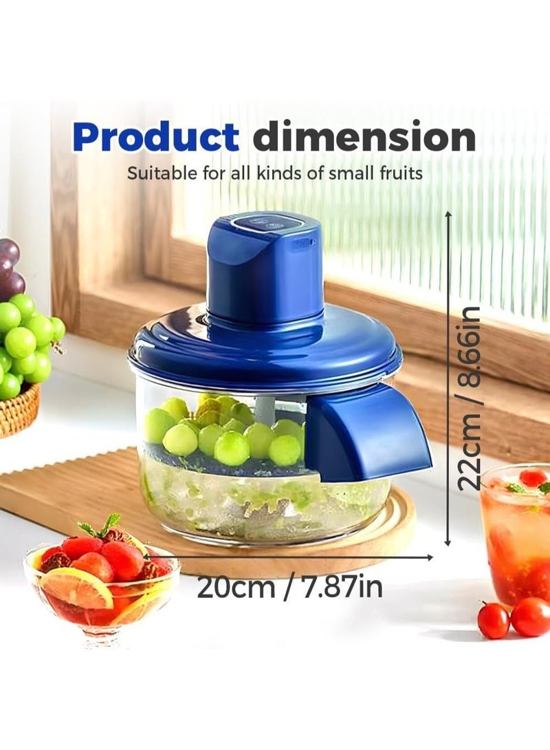 آلة تقشير العنب الأوتوماتيكية | مقشرة كهربائية للثوم والطماطم الكرزية | محرك 50 واط | قابلة لإعادة الشحن عبر منفذ USB | أداة تقشير آمنة بلمسة واحدة للفواكه الصغيرة (أزرق - قطعة واحدة) - Image 1